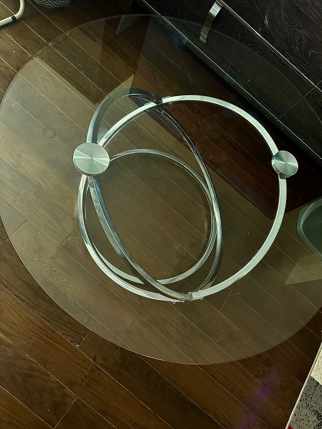 Glass Coffee Table with Chrome Base