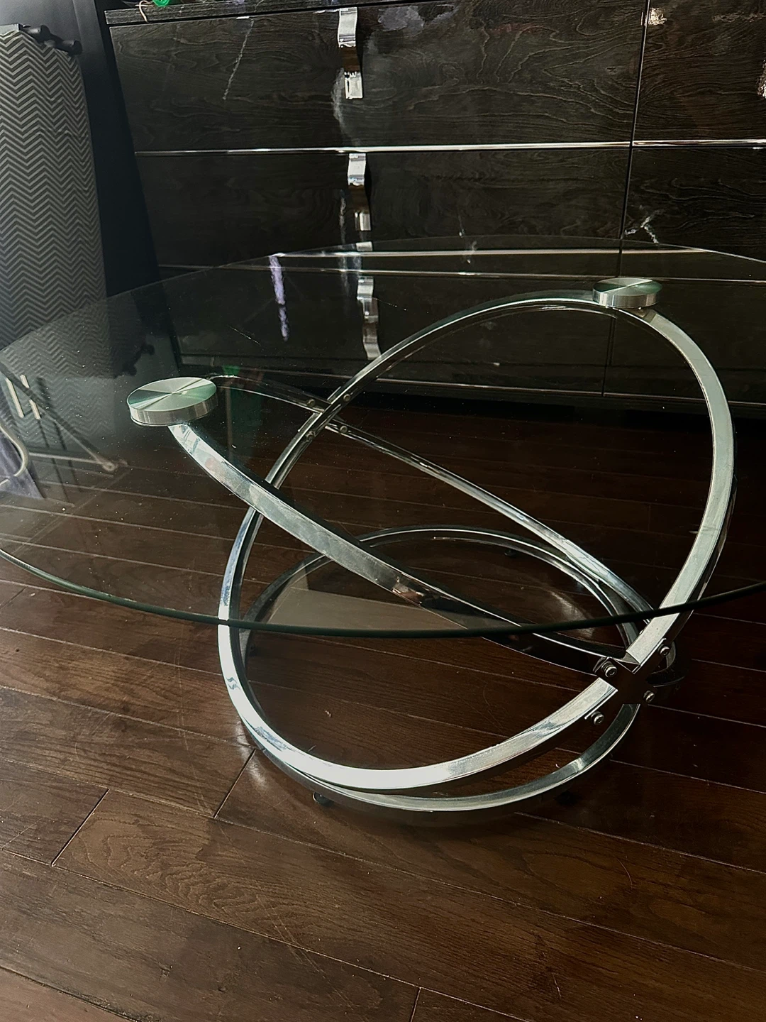 Glass Coffee Table with Chrome Base - photo 3