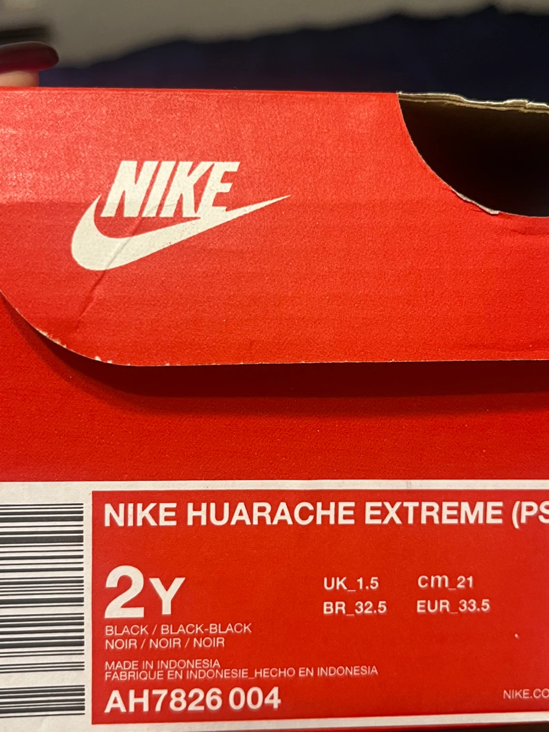 Nike Air Jordan 1 Mid Black Red White Size 2Y - photo 2