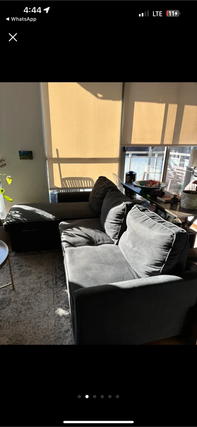 Grey Modular Sectional Sofa Couch L shape. image indicator(4)