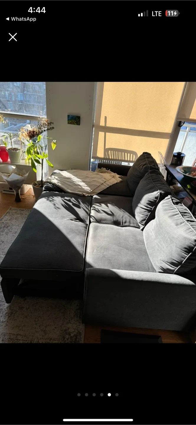 Grey Modular Sectional Sofa Couch L shape. image indicator(2)