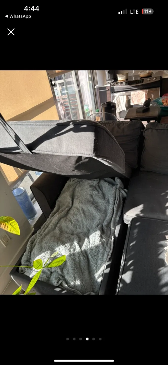 Grey Modular Sectional Sofa Couch L shape. image indicator(3)