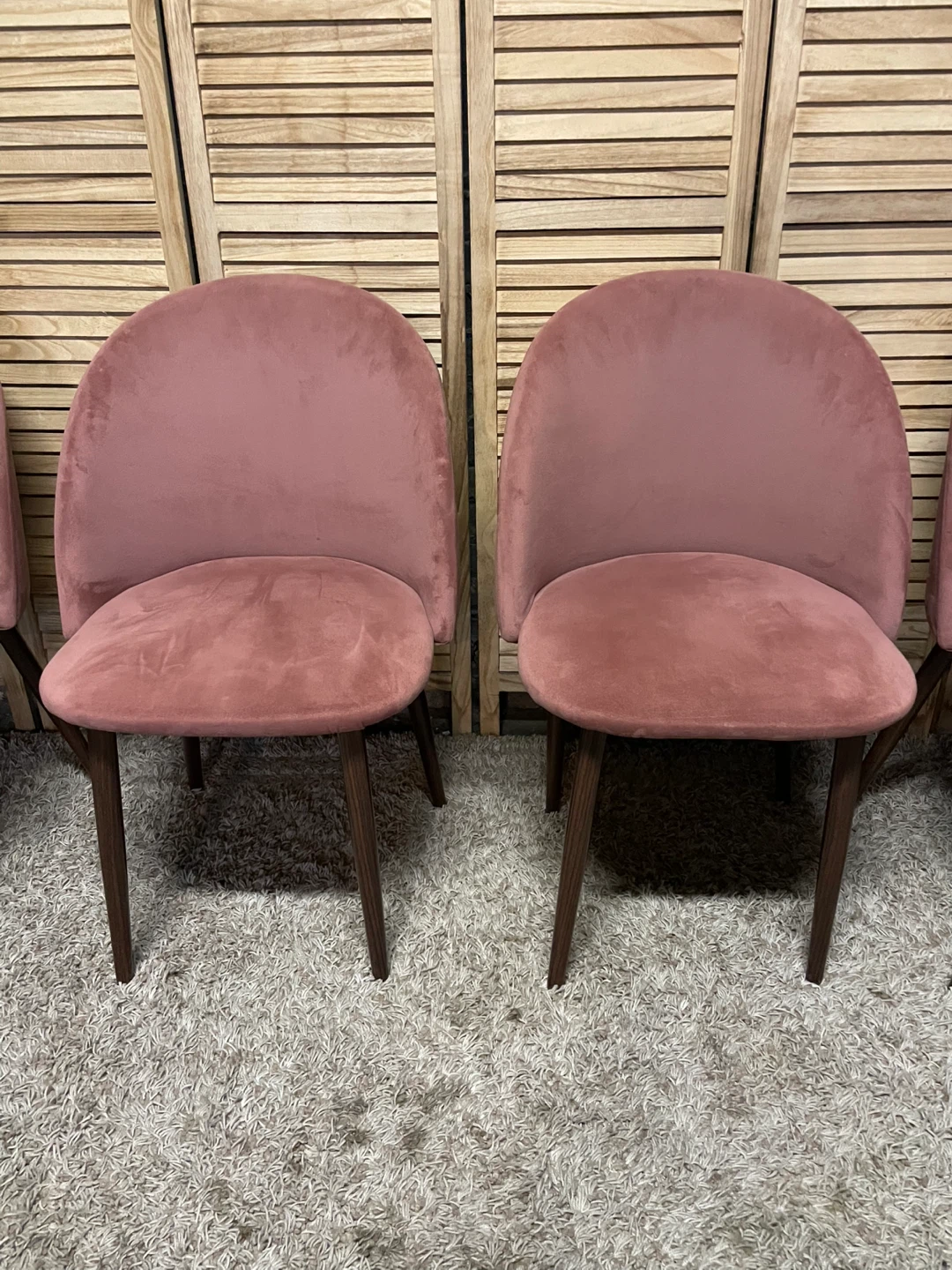 Poly & Bark Pink Velvet Dining Chairs - photo 5