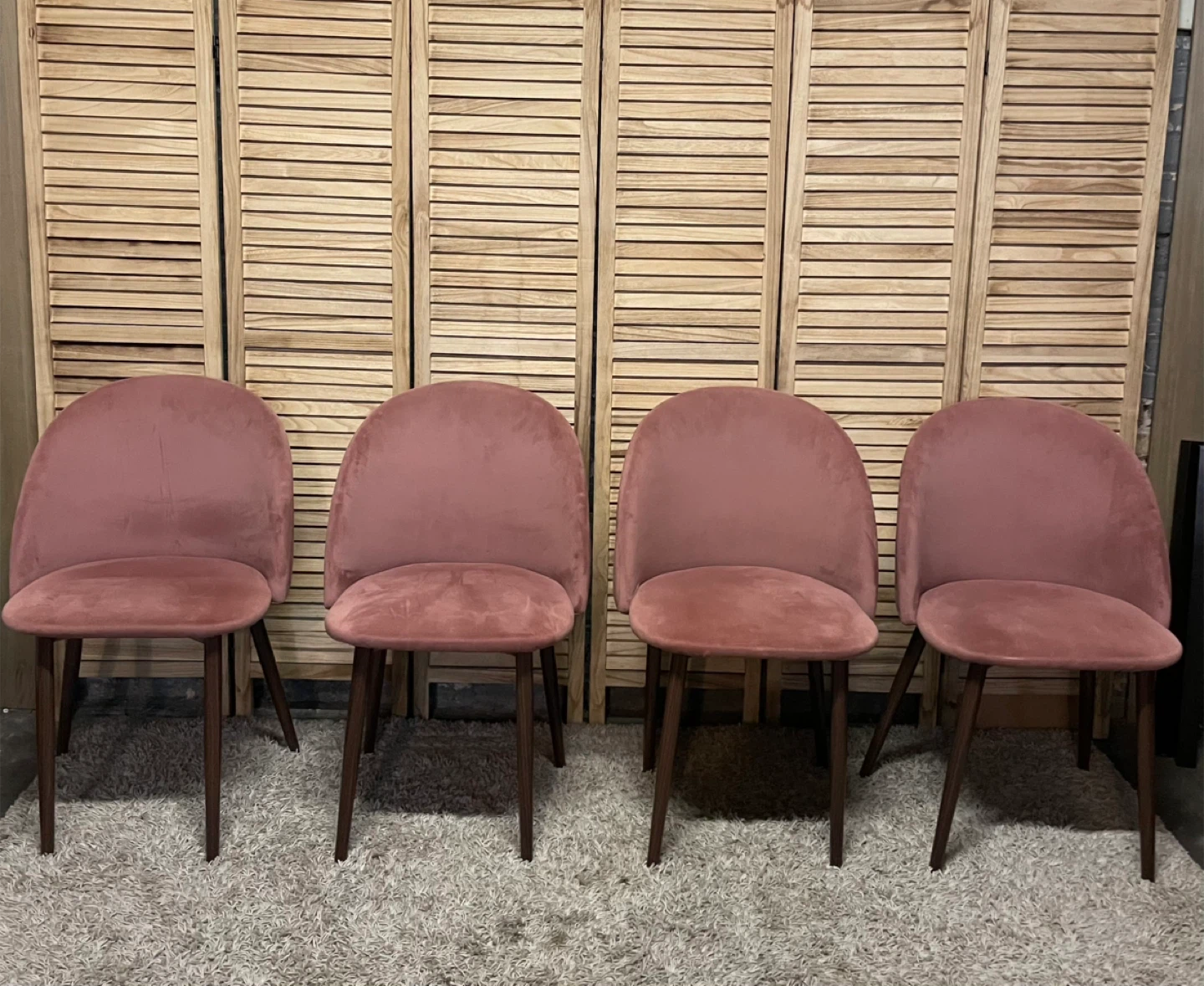 Poly & Bark Pink Velvet Dining Chairs - photo 4