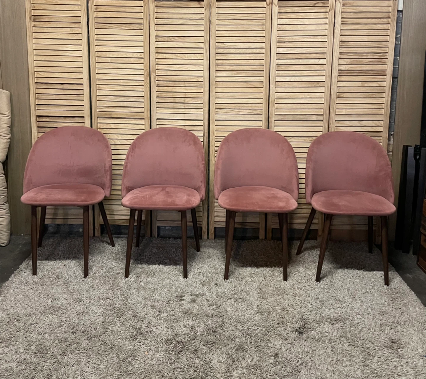 Poly & Bark Pink Velvet Dining Chairs - photo 2