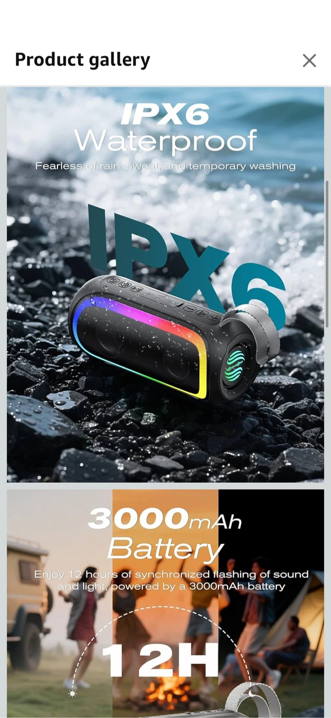 Storm Wave 3 Wireless Speaker - RGB, Waterproof