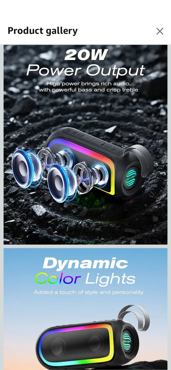 Storm Wave 3 Wireless Speaker - RGB, Waterproof image indicator(2)