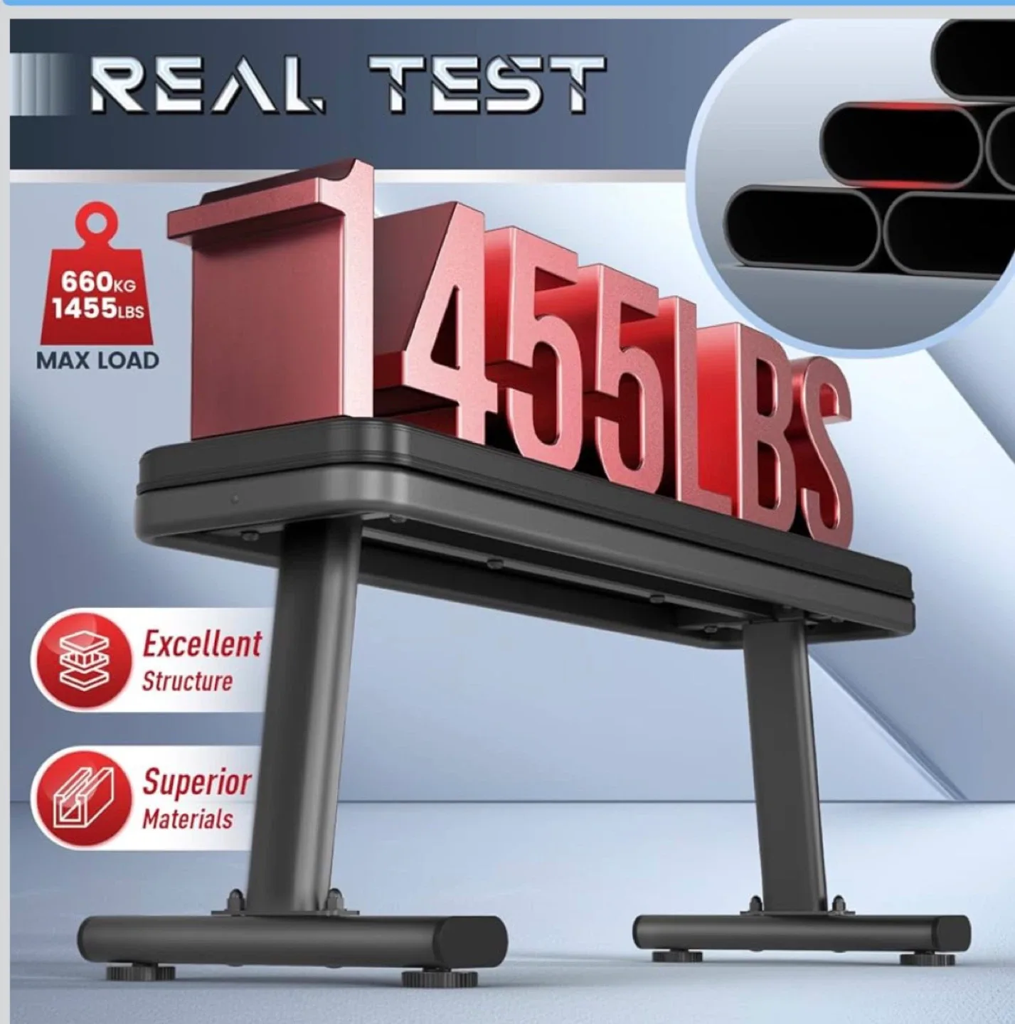 Flat Bench, 1455LBS/660KG Weight Bench for Home Gym image indicator(4)