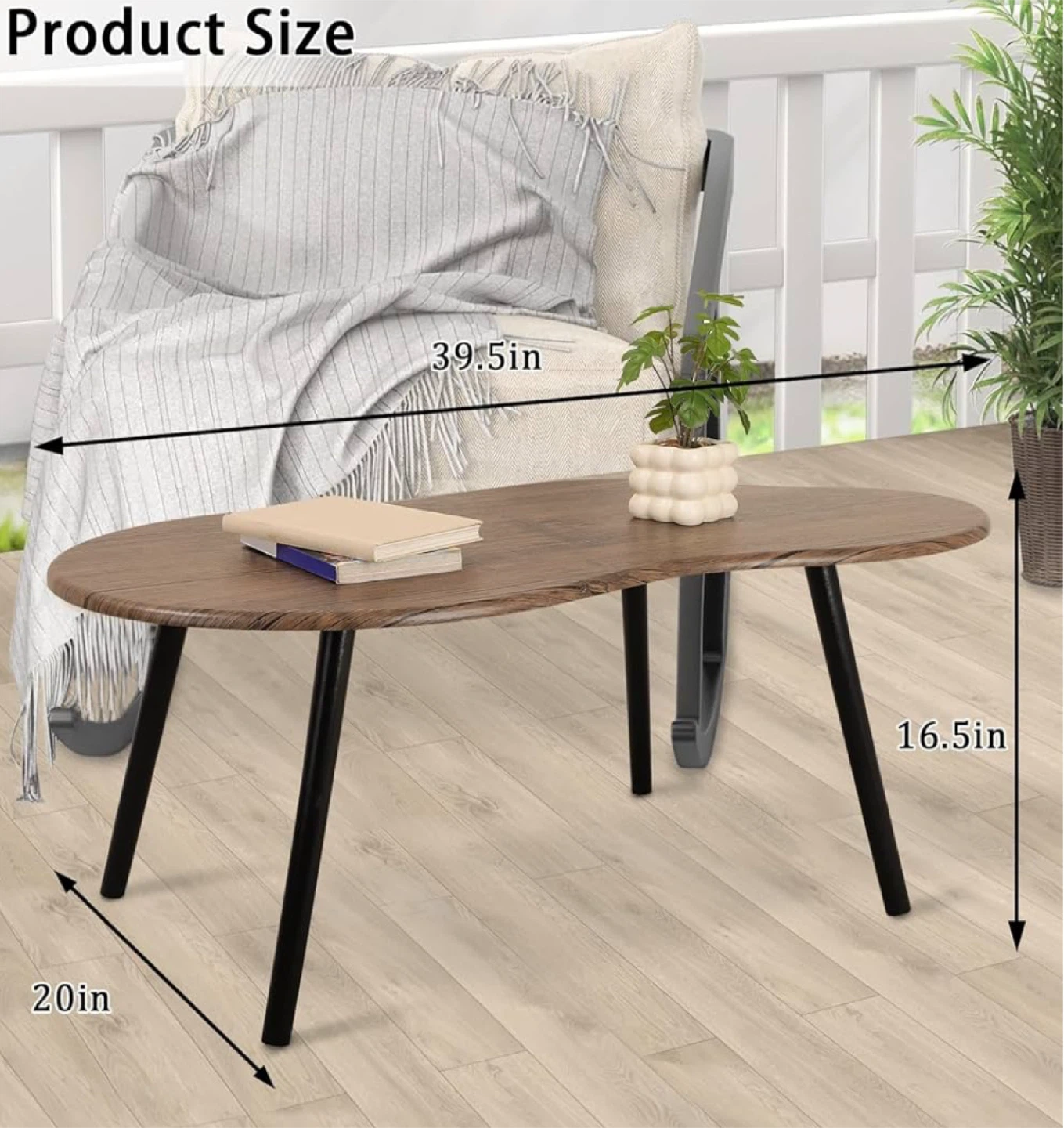 New Oval Coffee Table, 39.5 x 20 inches - photo 2
