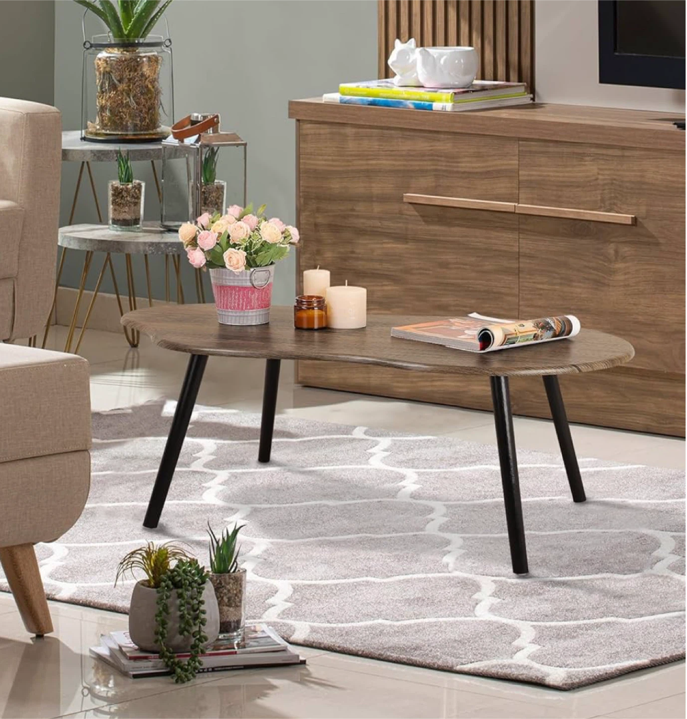 New Oval Coffee Table, 39.5 x 20 inches