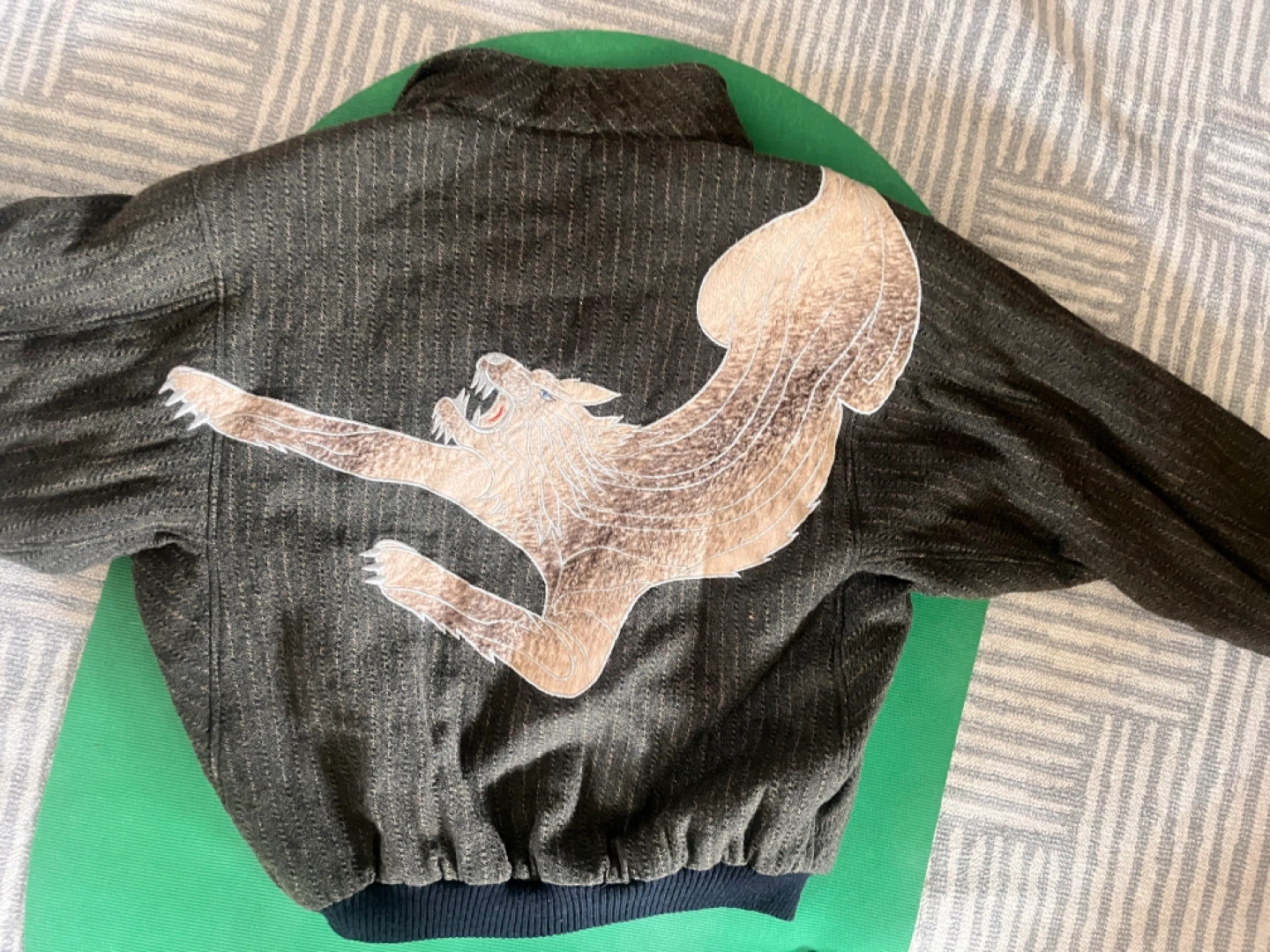 Vintage Wool Blend Bomber Jacket