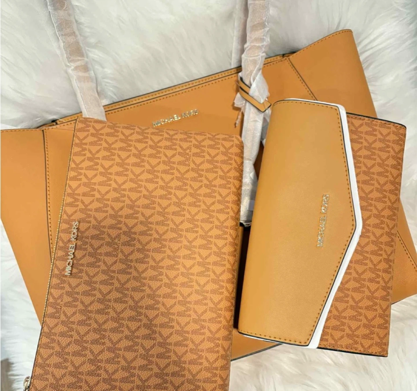 Charlotte Large Leather and Signature Logo 3-in-1 Tote Bag