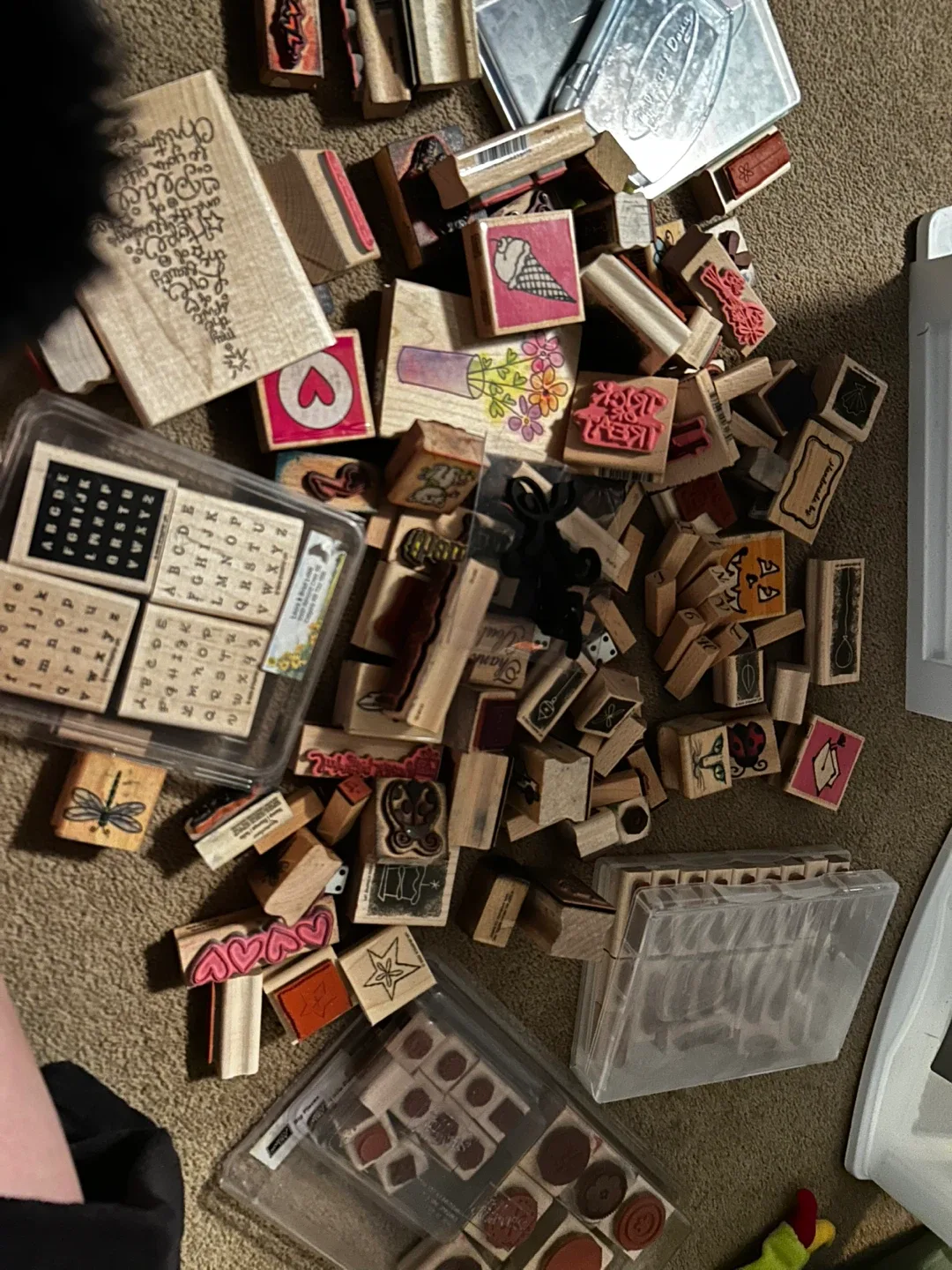 Bag Full with Assorted Rubber Stamps - Various Brands