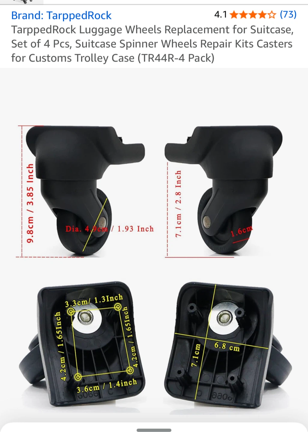 Brand New Luggage Wheel Replacement Kit (4 Pcs) - photo 4