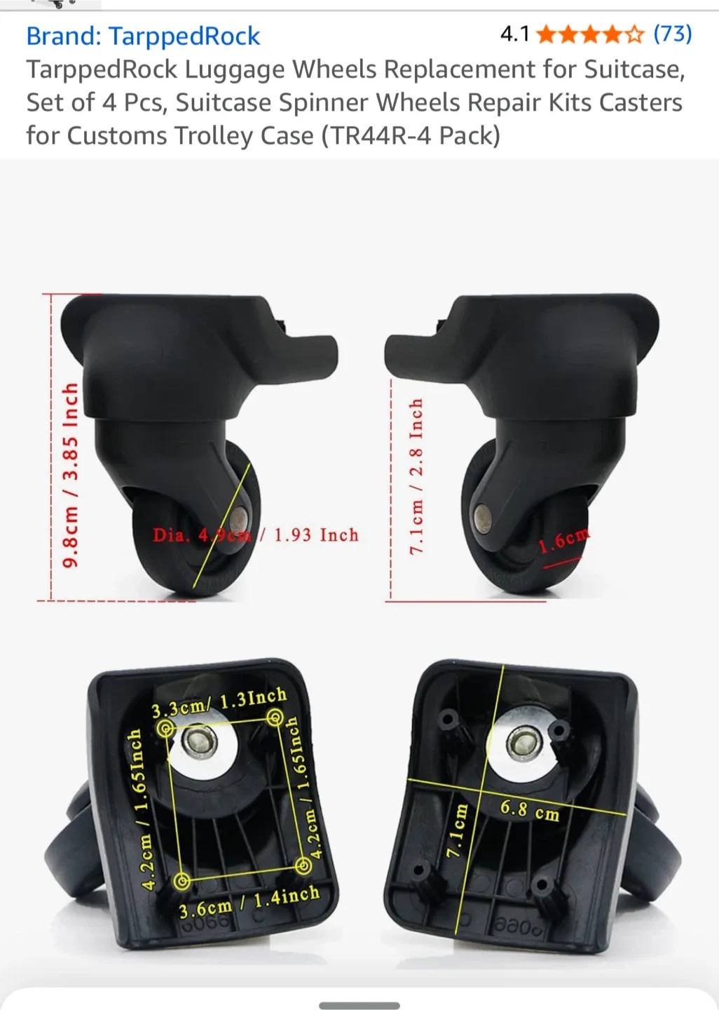 Luggage Wheel Replacement Kit (4 Pcs) image indicator(4)