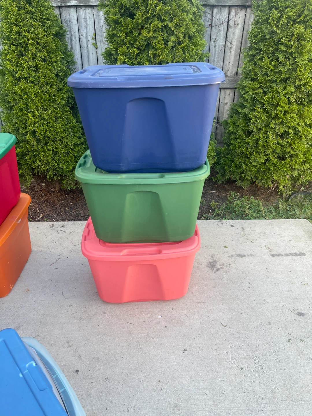 Colorful Storage Totes - Blue, Green, Pink