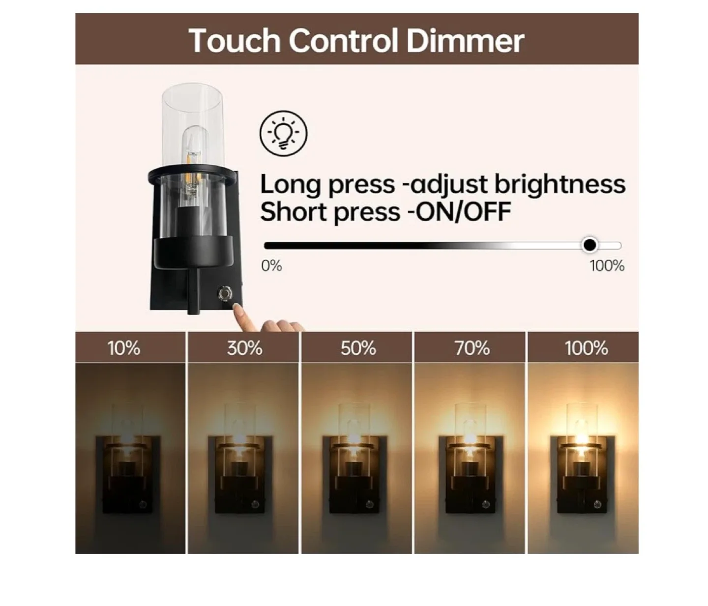 HOXIYA Modern Glass Shade Wall Sconce image indicator(3)