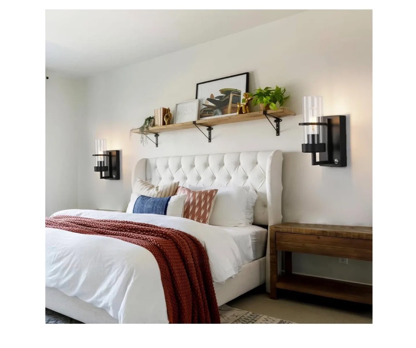 HOXIYA Modern Glass Shade Wall Sconce image indicator(8)