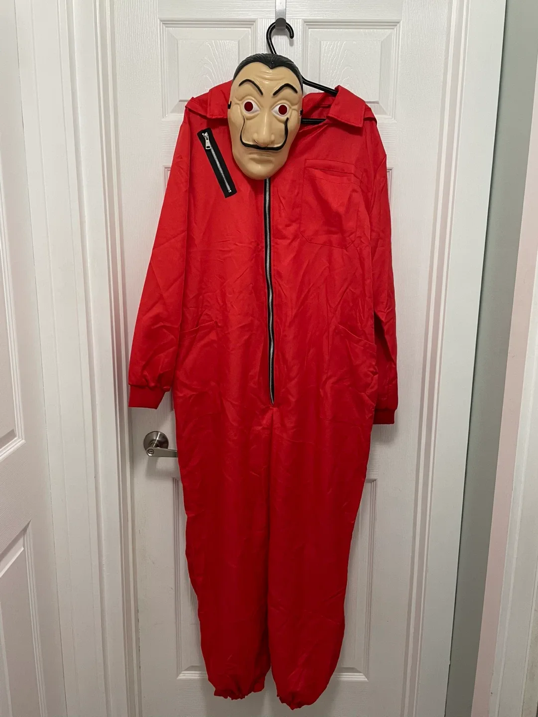 Money Heist Costume - Red Jumpsuit & Mask, XXL thumbnail