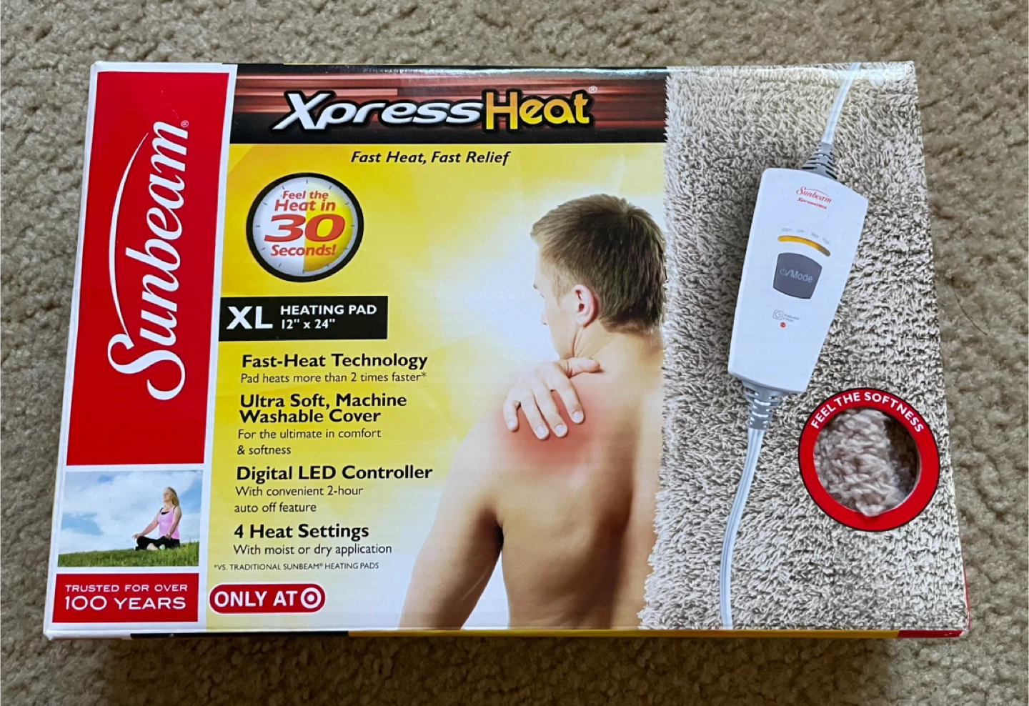 Sunbeam XpressHeat XL Heating Pad - Like New!