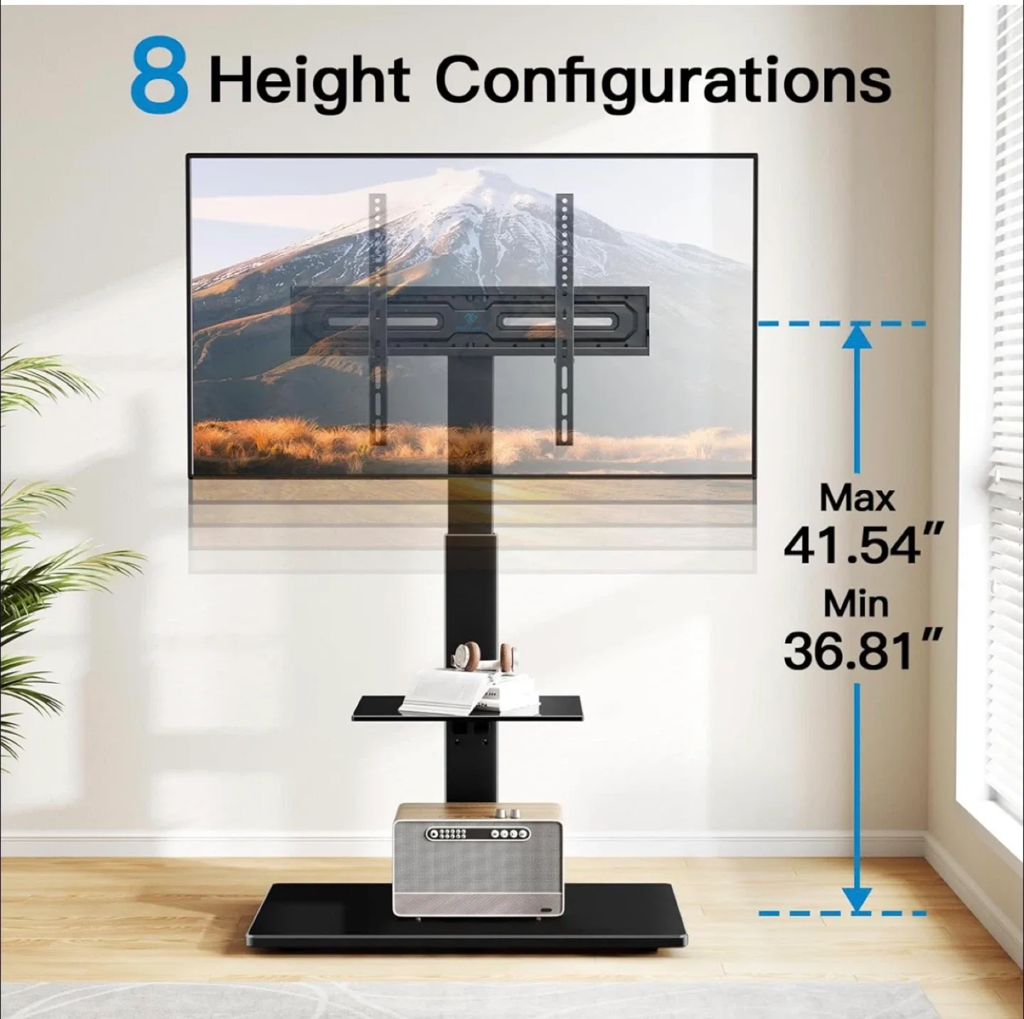 Floor TV Stand with Tilt for 30-70 inch TVs up to 110 lbs image indicator(7)