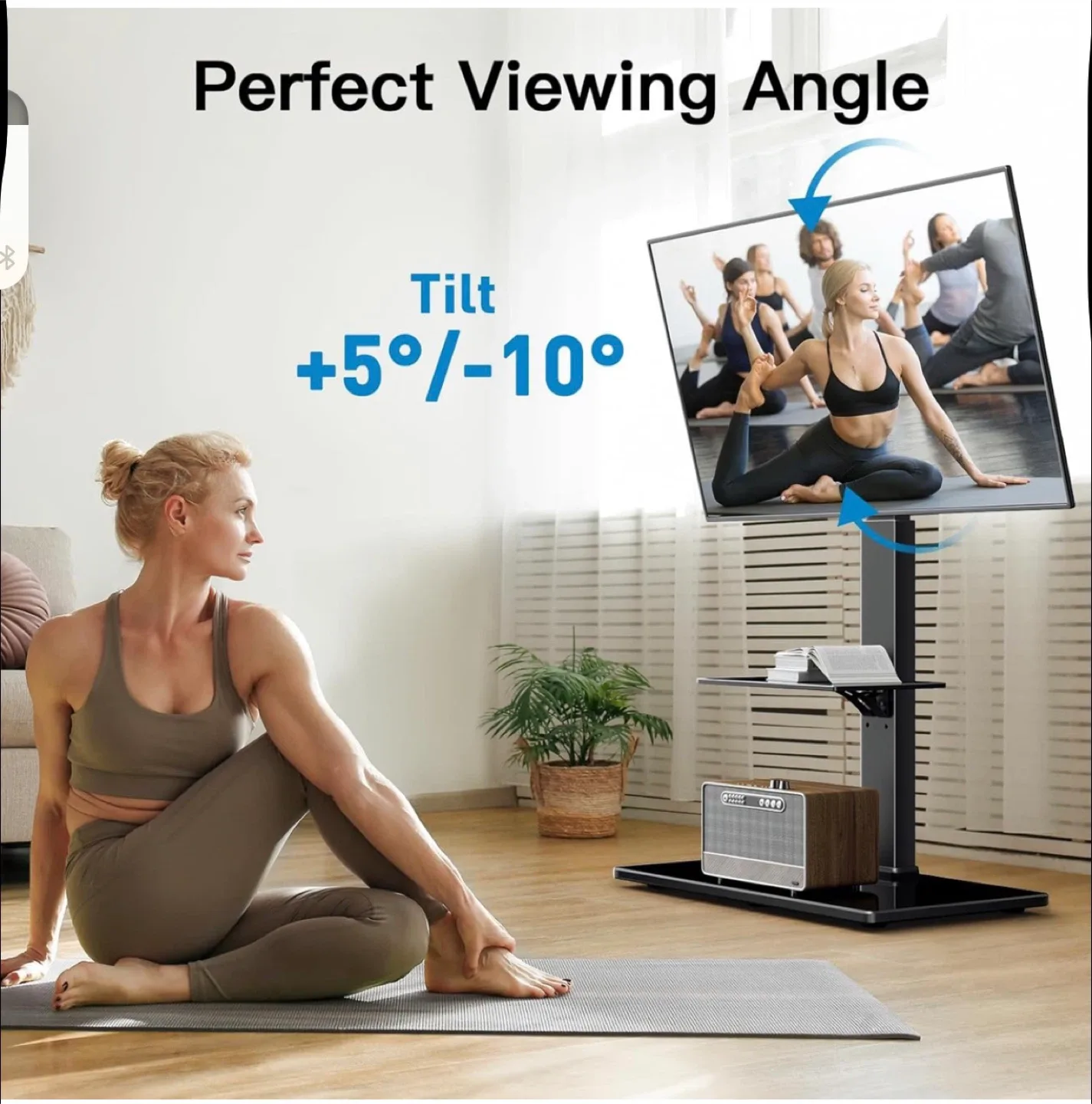Floor TV Stand with Tilt for 30-70 inch TVs up to 110 lbs image indicator(6)
