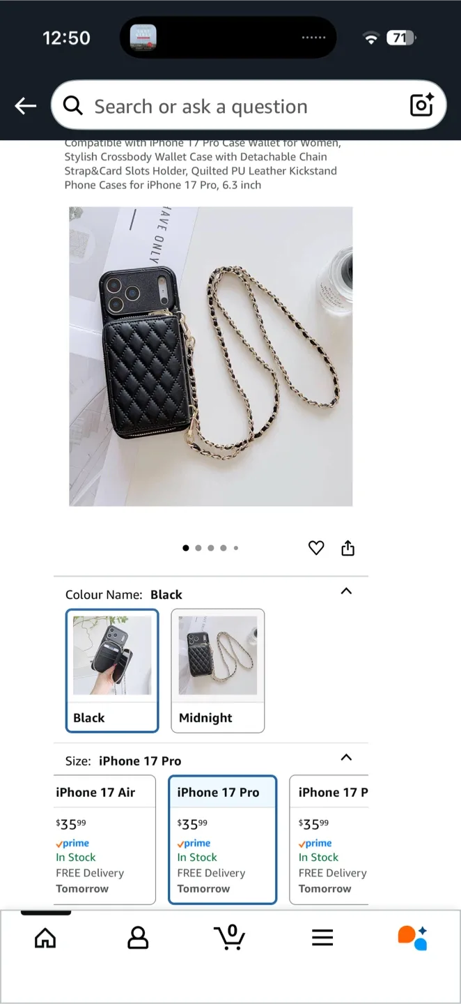 Brand New iPhone 17 Pro Black Crossbody Case with Chain image indicator(5)