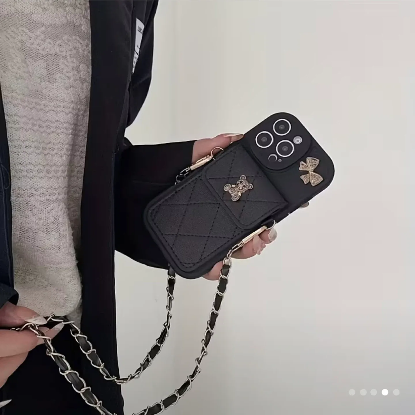 Brand New iPhone 17 Pro Black Crossbody Case with Chain thumbnail