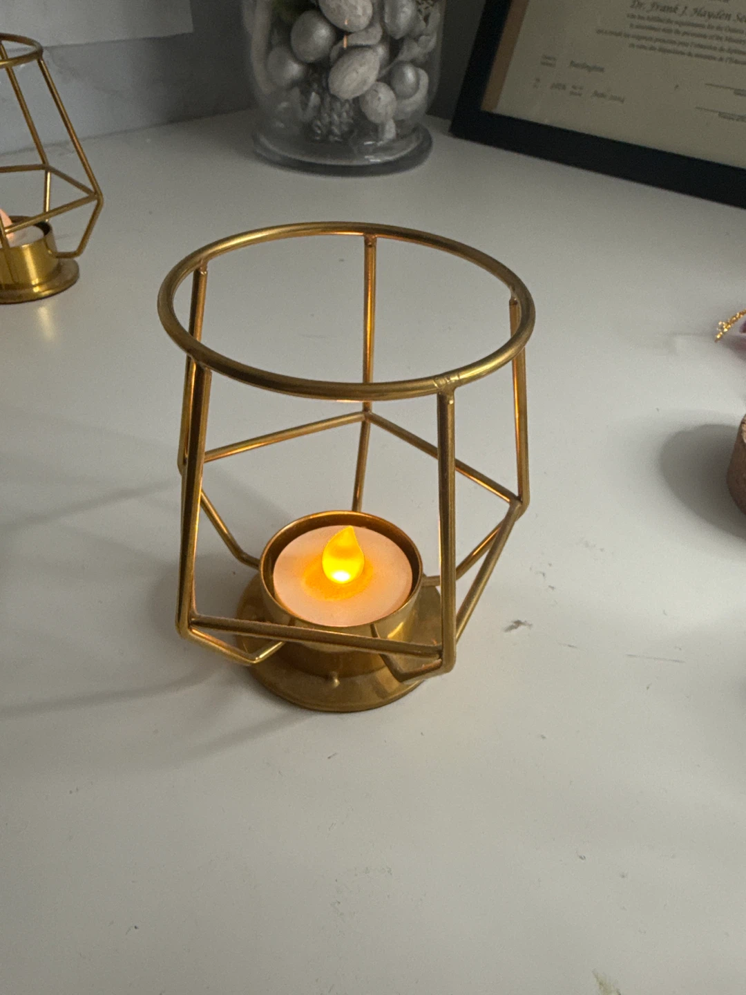 Gold Metal Candle Holders (Set of 3) - photo 2