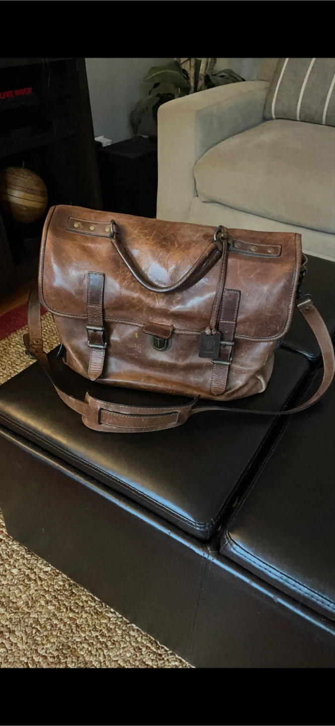 Frye Brown Leather Messenger Bag