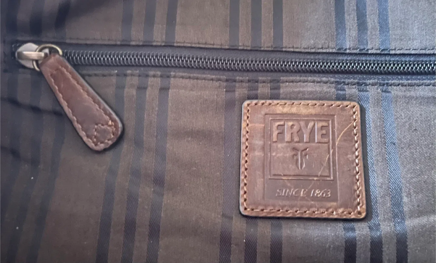 Frye Brown Leather Messenger Bag image indicator(4)