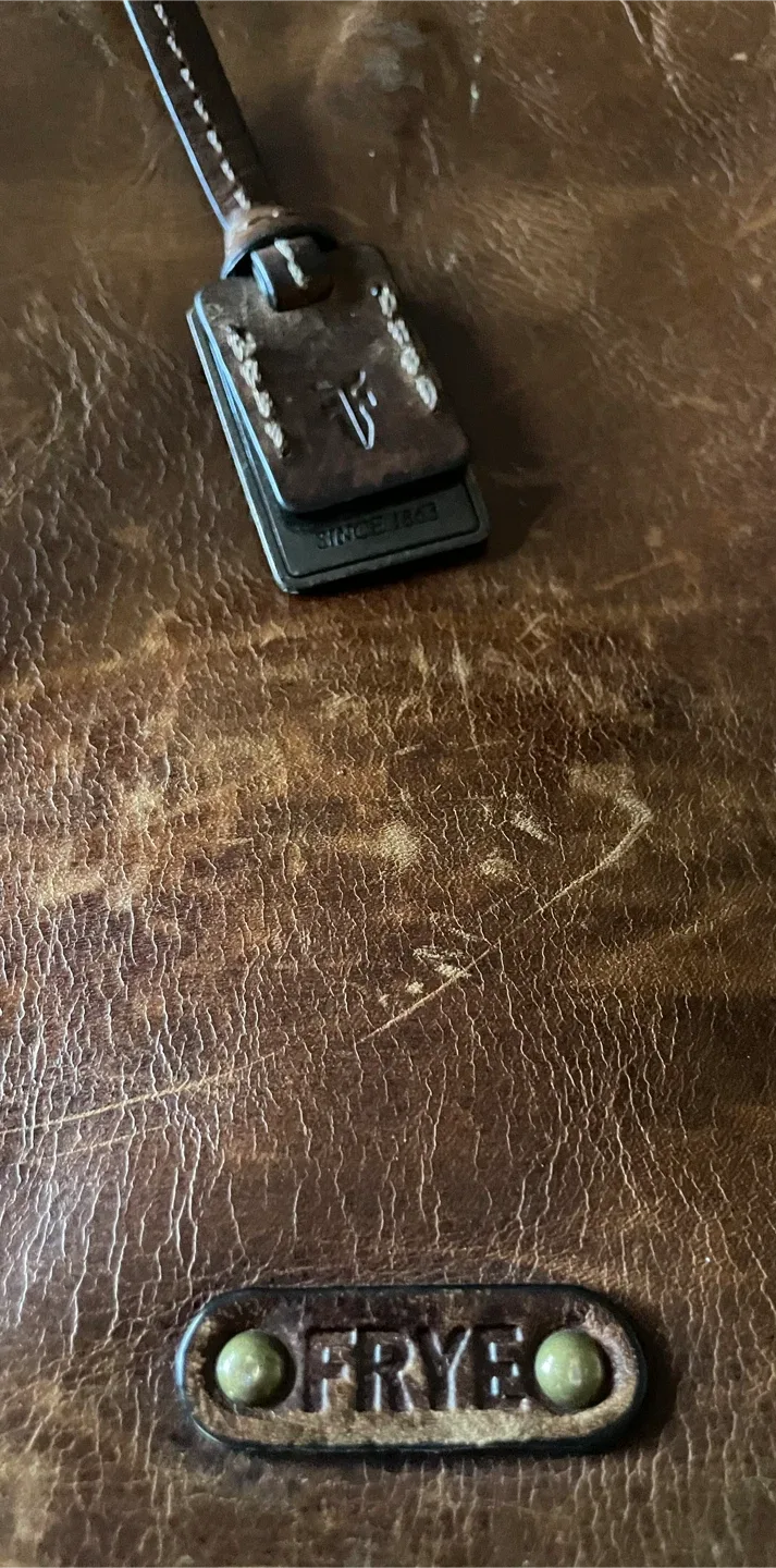 Frye Brown Leather Messenger Bag image indicator(5)