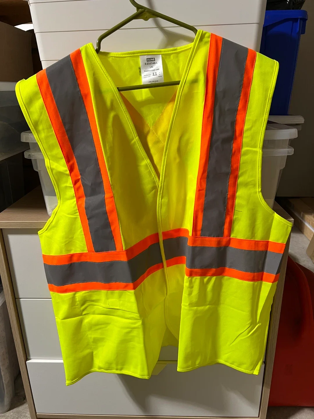 Uline Fluorescent Lime Safety Vest - Size L/XL thumbnail