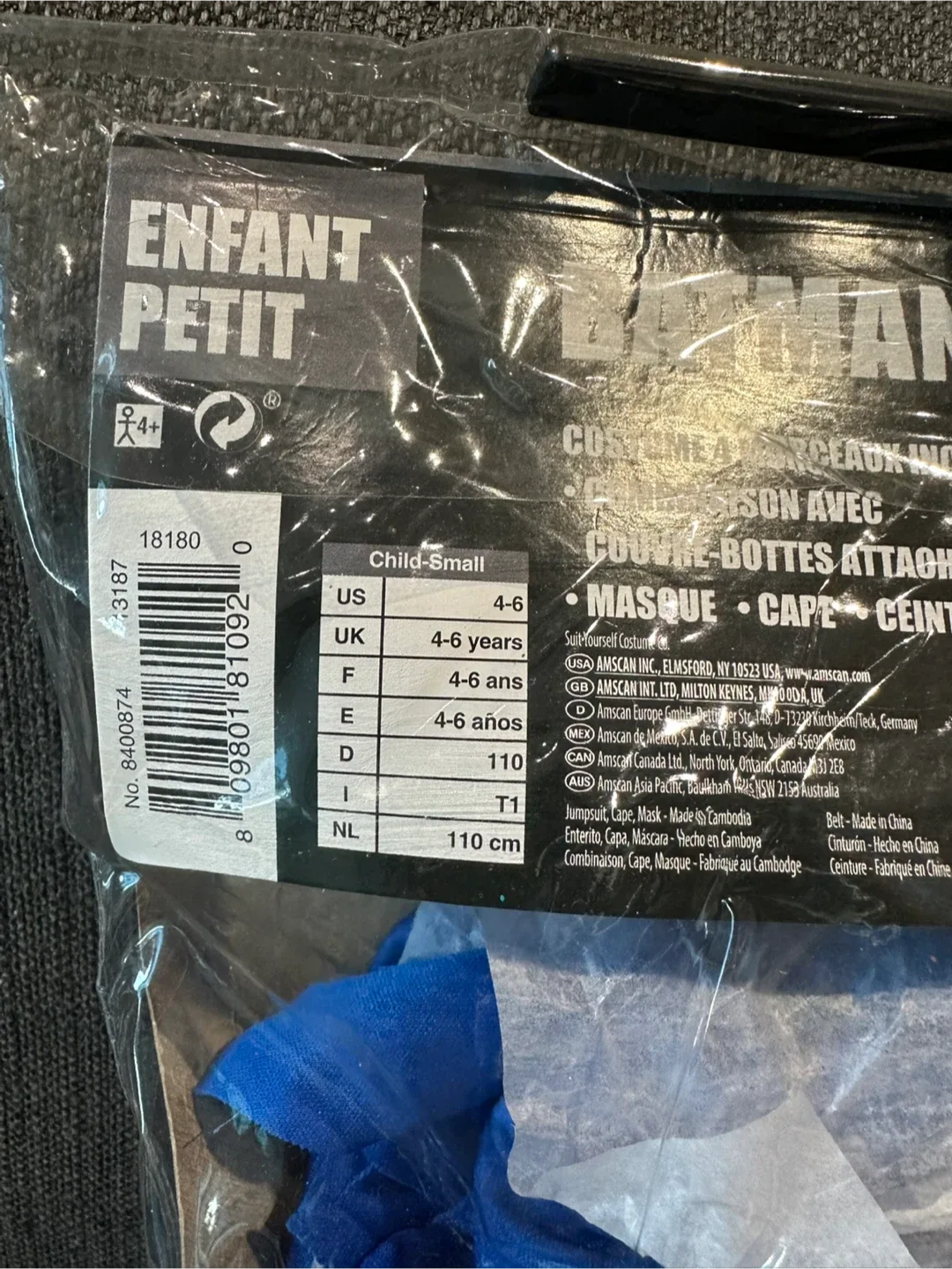 Batman Child Small Costume (4-6 years) image indicator(3)