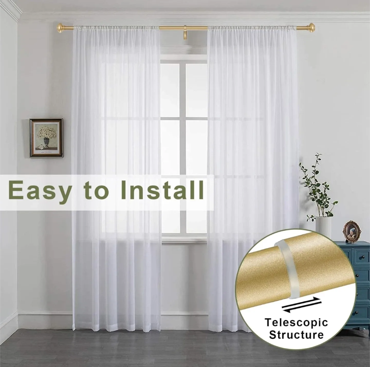 Vimayta Gold Decorative Curtain Rod image indicator(5)