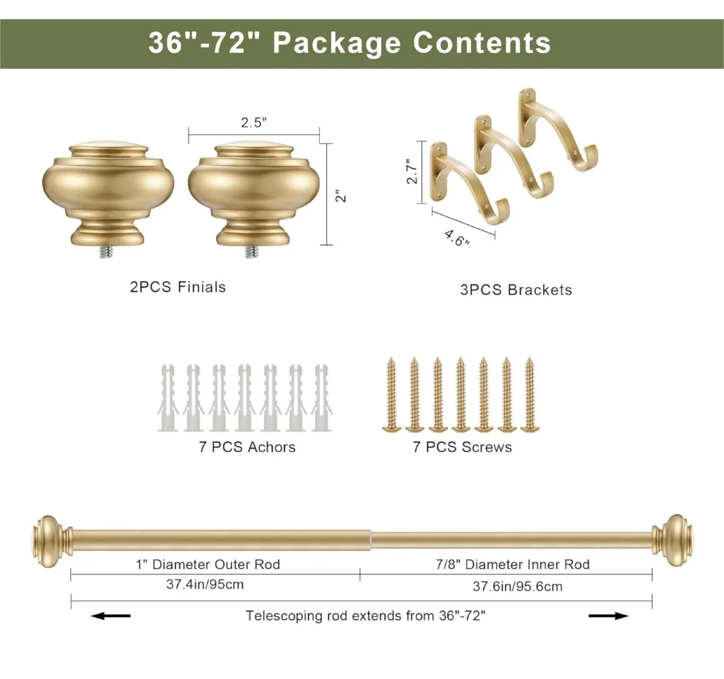 Vimayta Gold Decorative Curtain Rod image indicator(6)