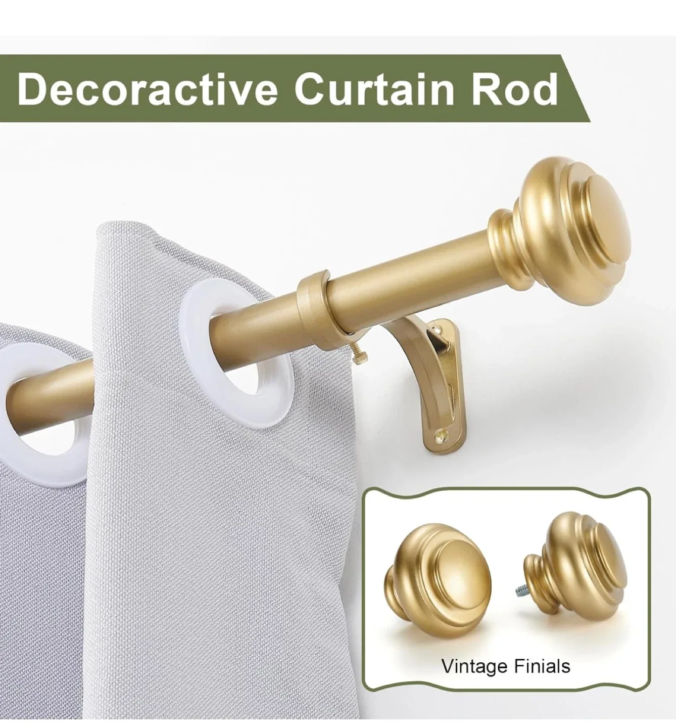 Vimayta Gold Decorative Curtain Rod image indicator(2)