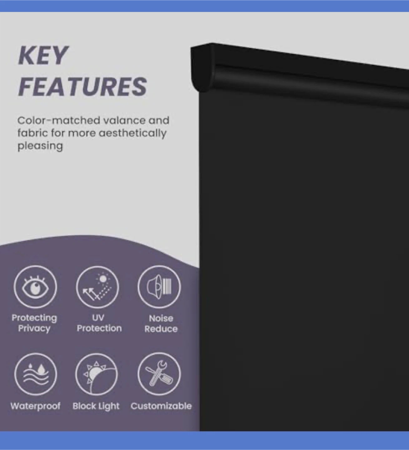 Blackout Roller Shade - Black - photo 4