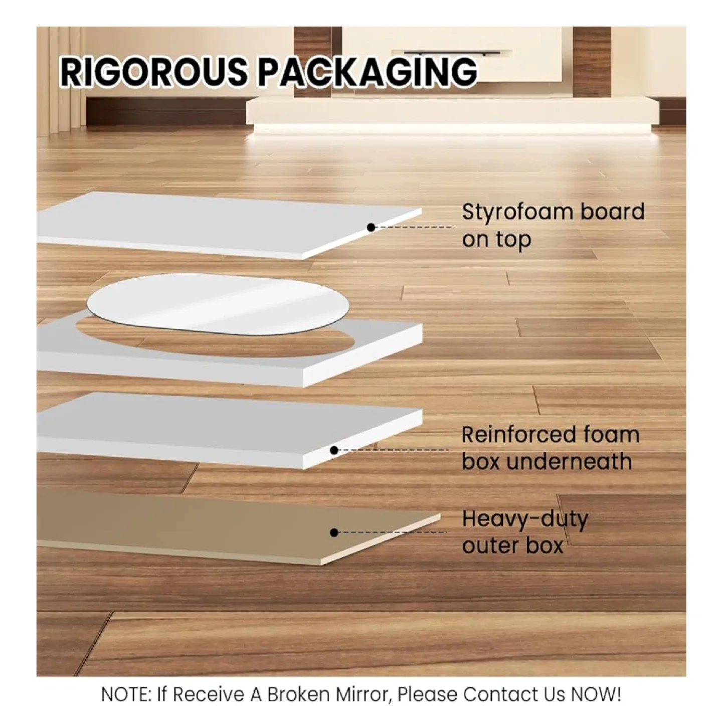 VSAR House Bathroom Vanity Mirror 24”x36” image indicator(4)