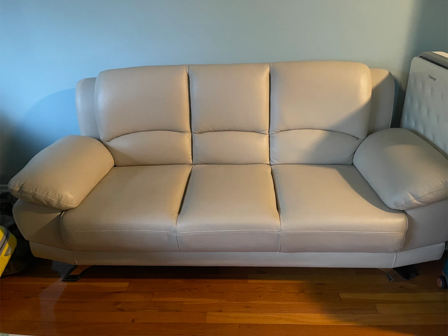 Beige Leather Sofa