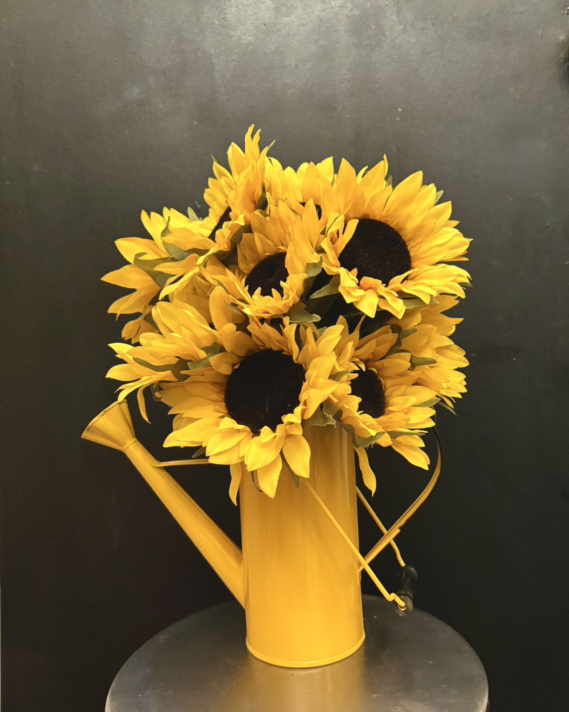 Sunflower Bouquet in Yellow Watering Can
