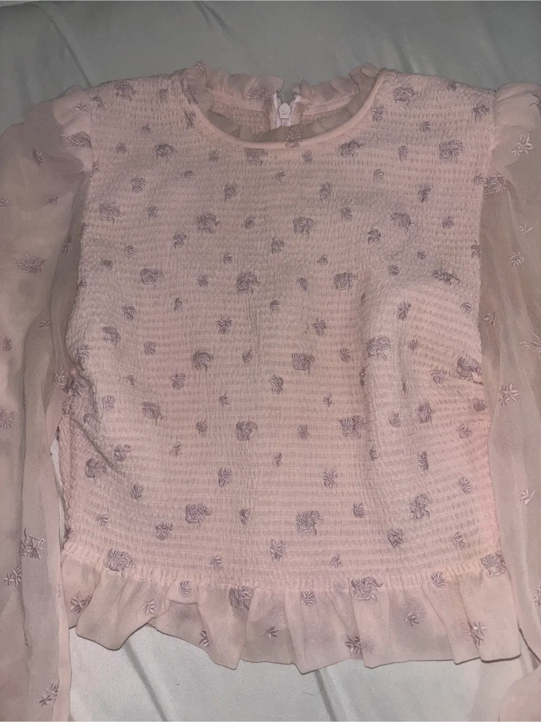 Wilfred Pink Floral Smocked Blouse - 2XS image indicator(2)