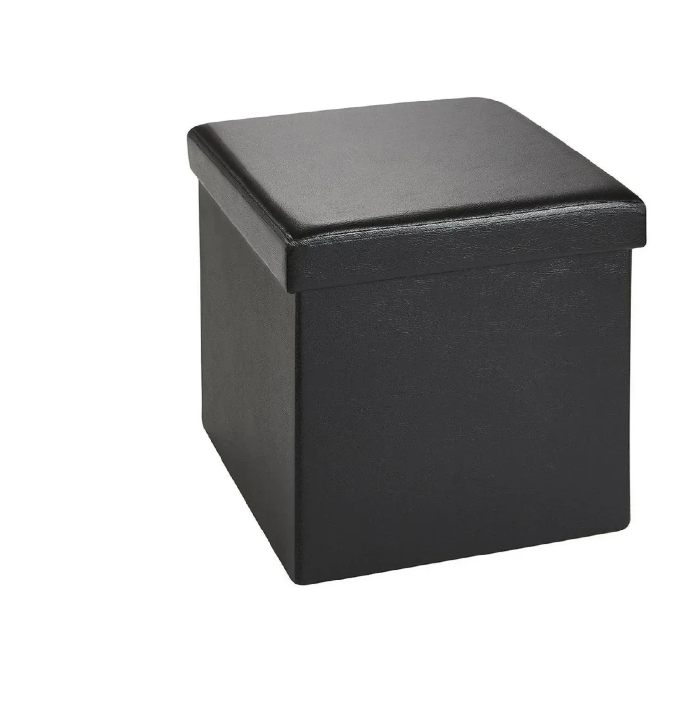 Black Folding Storage Ottoman thumbnail