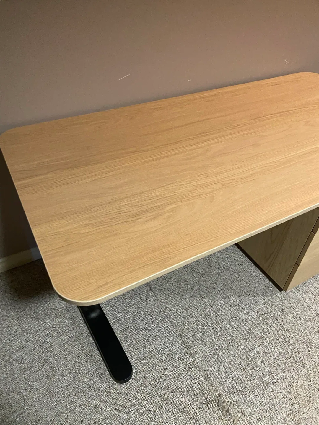 large wooden style ikea desk ( allen ley adjustable) image indicator(3)