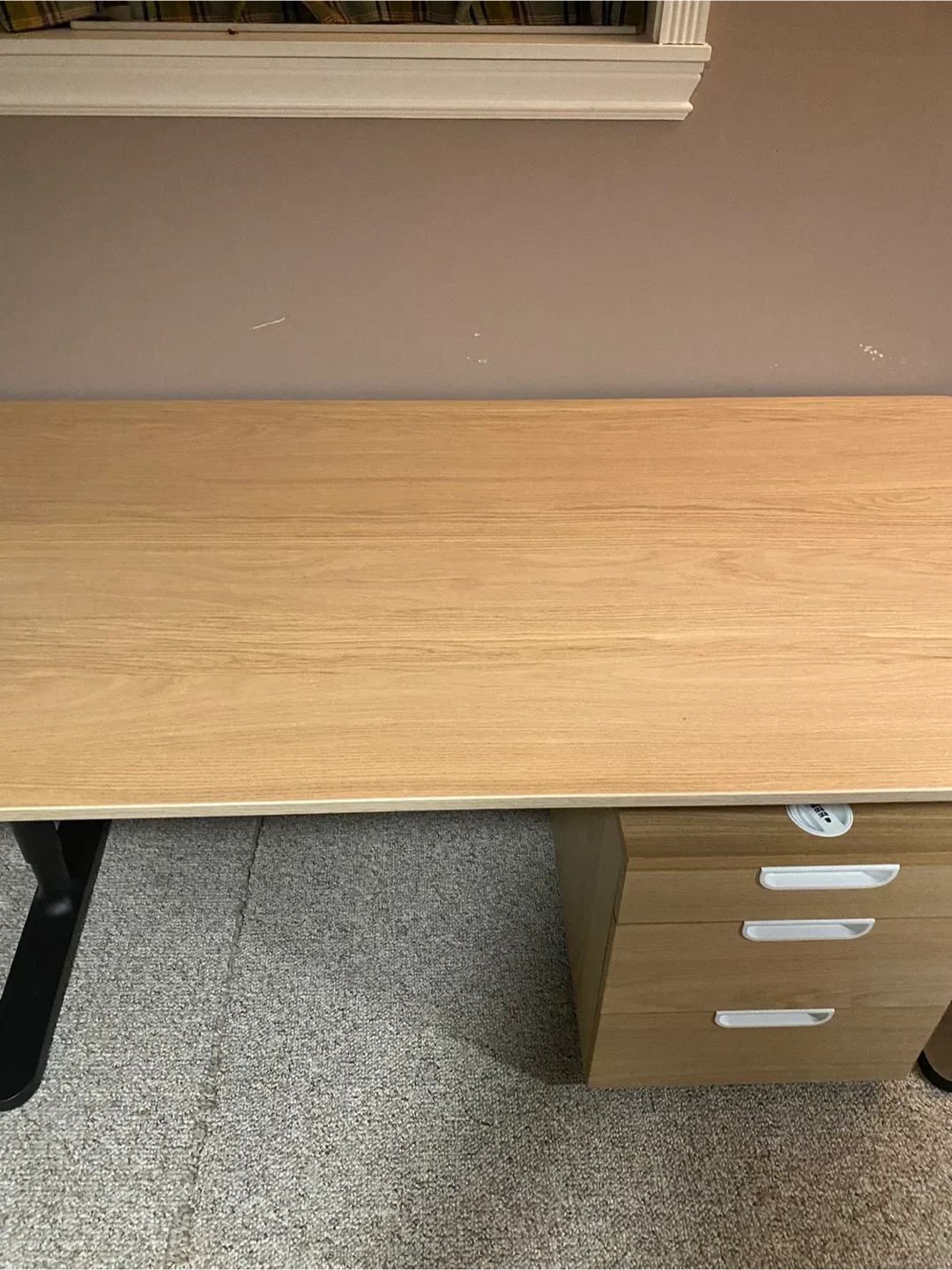 large wooden style ikea desk ( allen ley adjustable) image indicator(4)