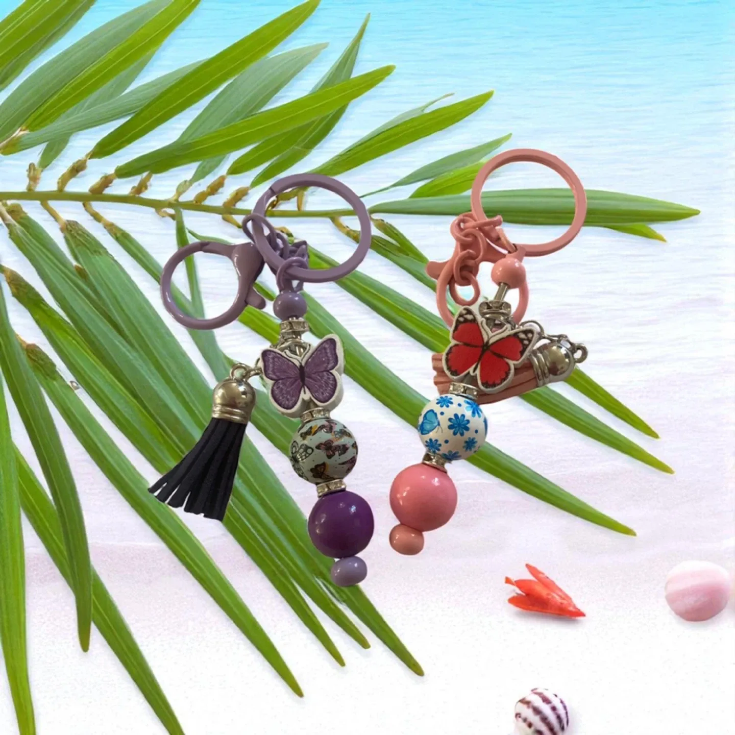 Handmade Beaded Butterfly Keychains image indicator(4)