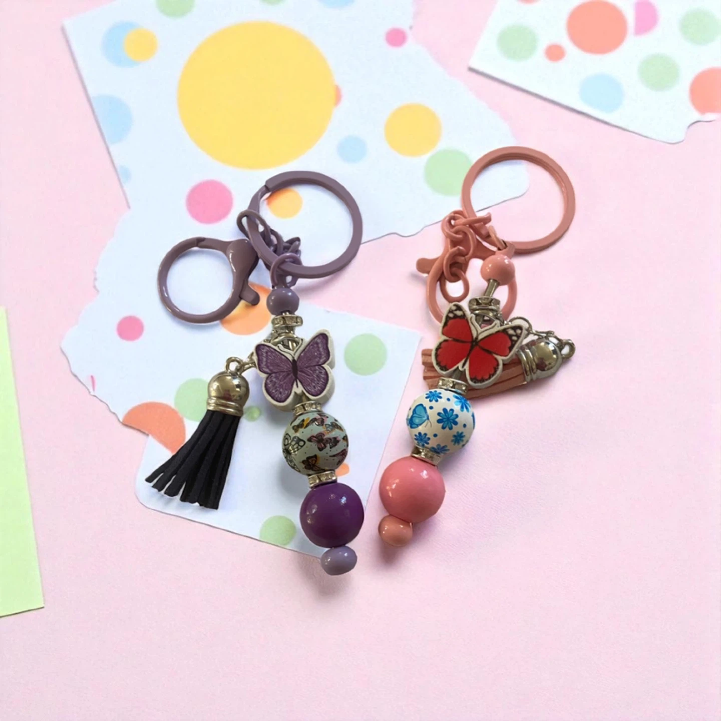 Handmade Beaded Butterfly Keychains - photo 5