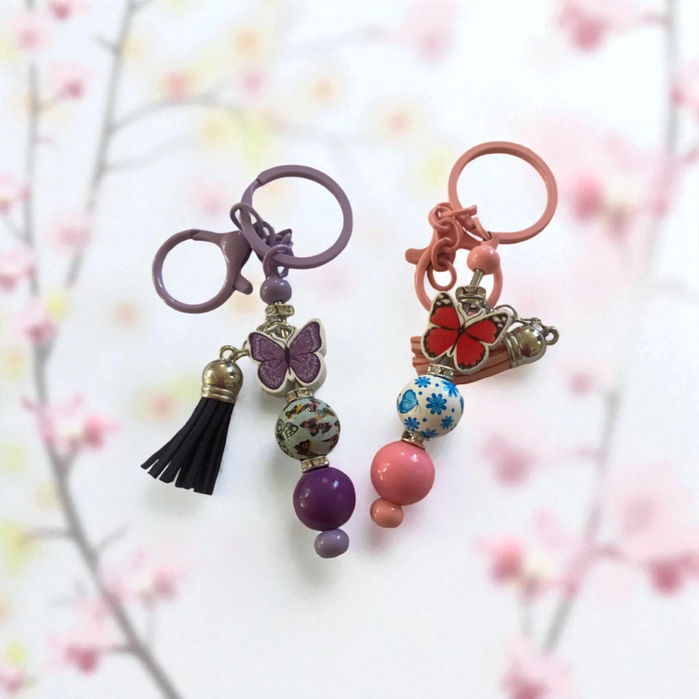 Handmade Beaded Butterfly Keychains - photo 3