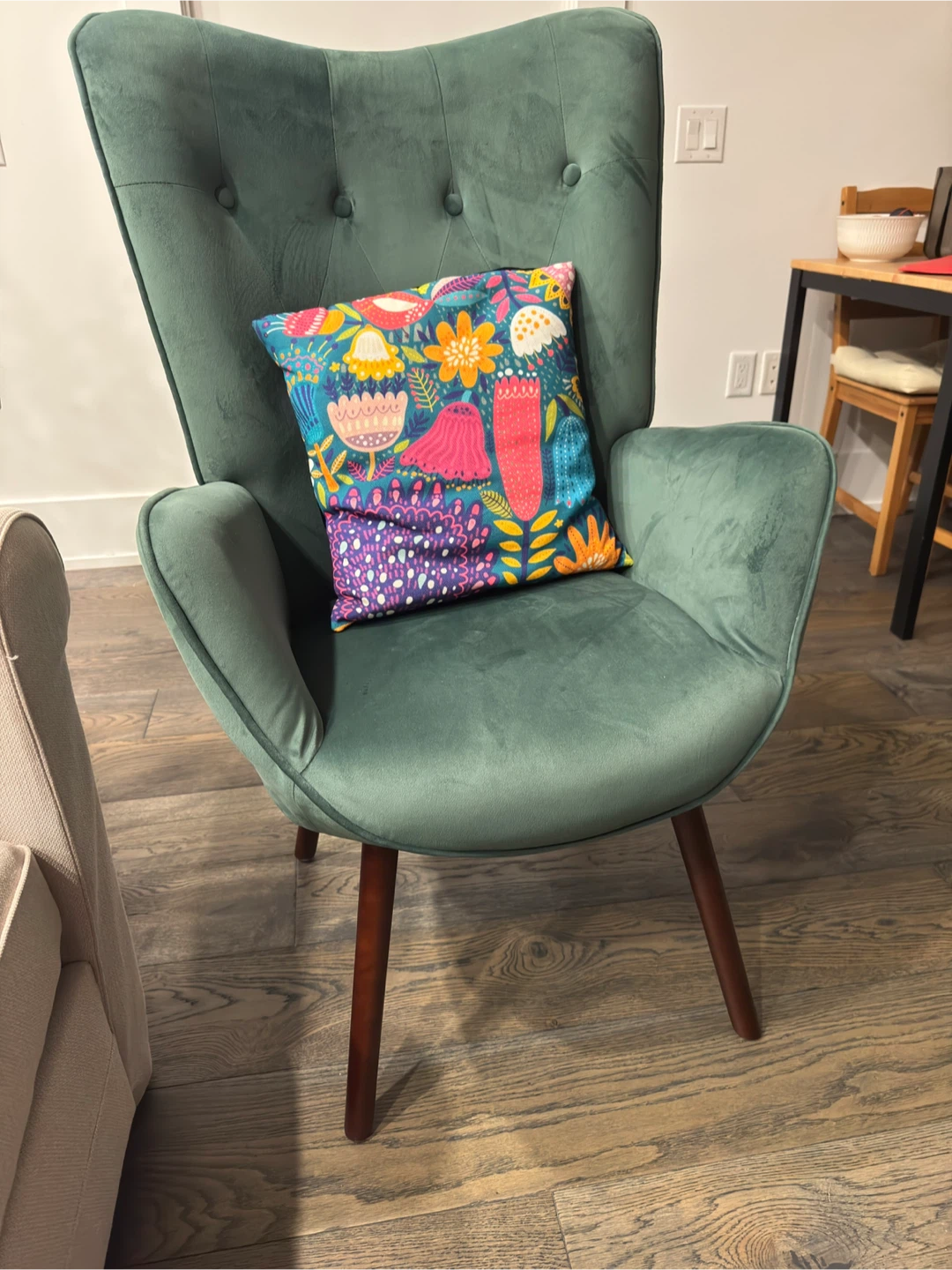 Wayfair Green Velvet Accent Chair - photo 3