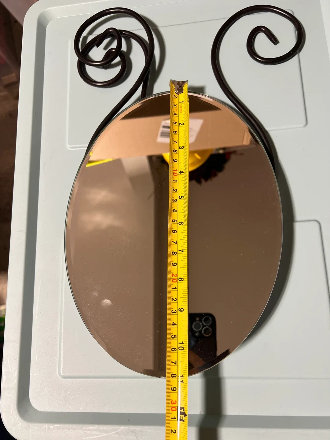 Oval Tabletop Mirror with Metal Stand thumbnail